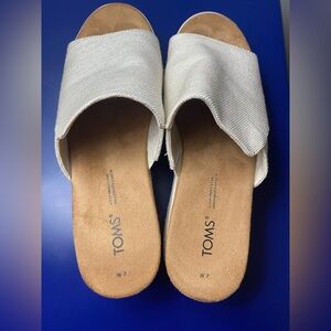 TOMS Beige Wedge Sandals